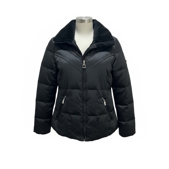 ZeroXposur Black Puffer Jacket with Faux Fur Trim - Picture 1 of 6